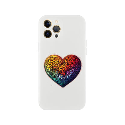 Mobile Phone Case - Heart Drops - IPhone Case - Samsung Case - Clear - Flexi - Bio - LGBTQIA+ Mobile Phone Cases