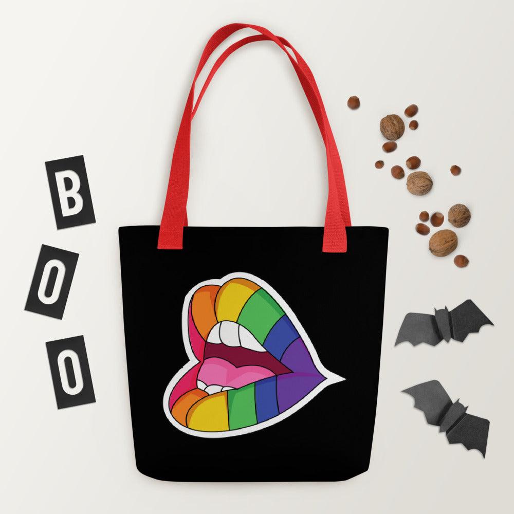 Tote Bags - Rainbow Lips Tote Bag