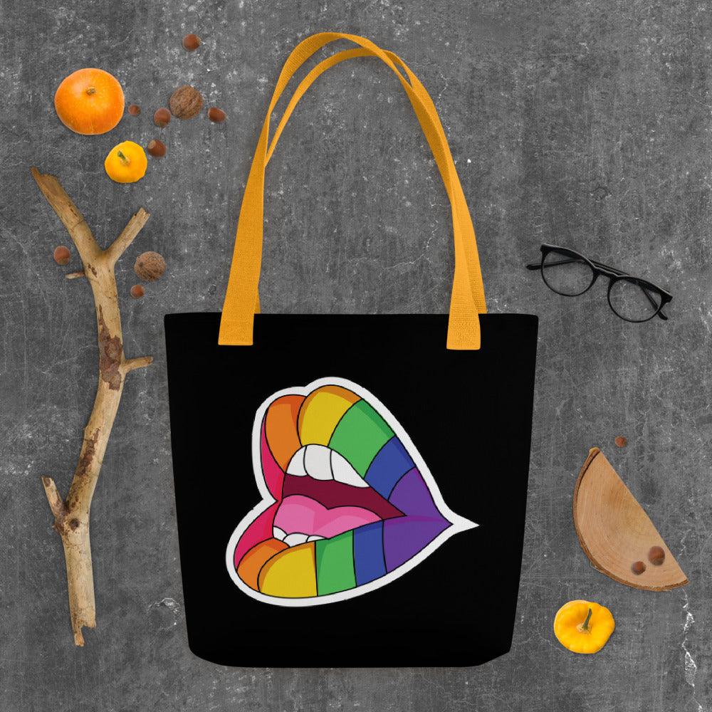 Tote Bags - Rainbow Lips Tote Bag