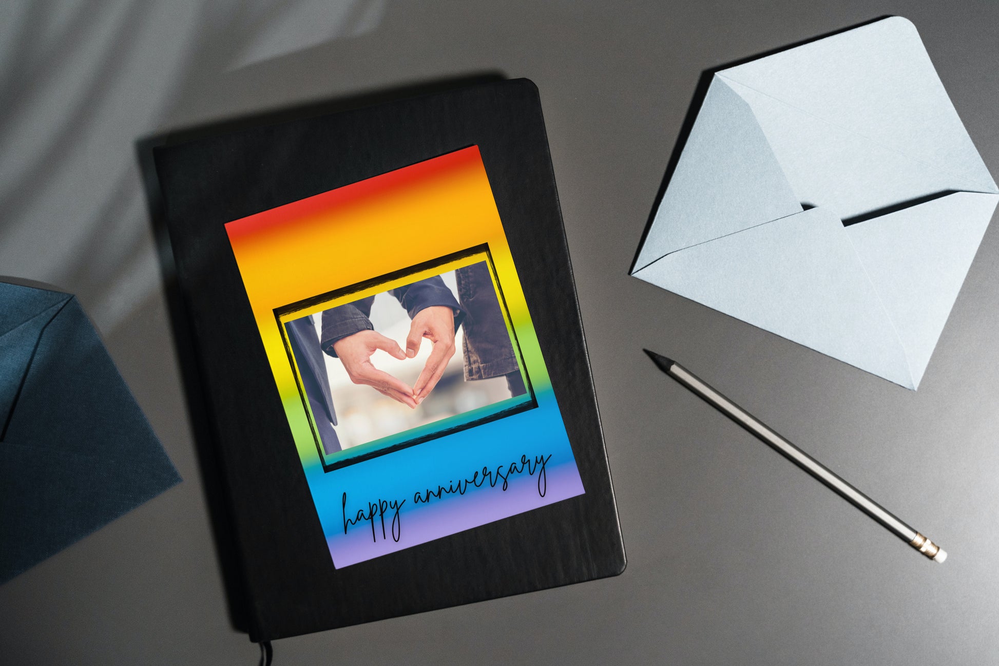 Greeting Card - Rainbow Heart Anniversary Card