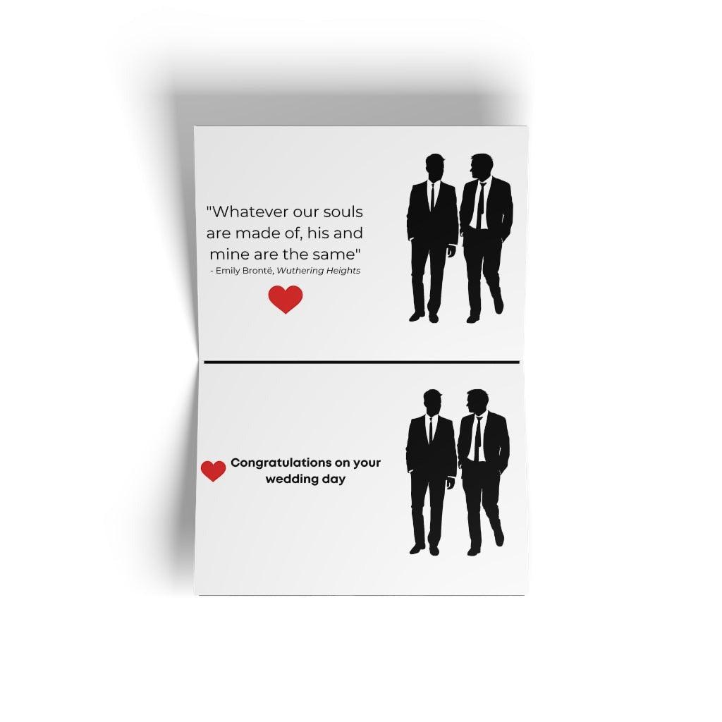 Greeting Card - Two Grooms One Heart Wedding Day Card