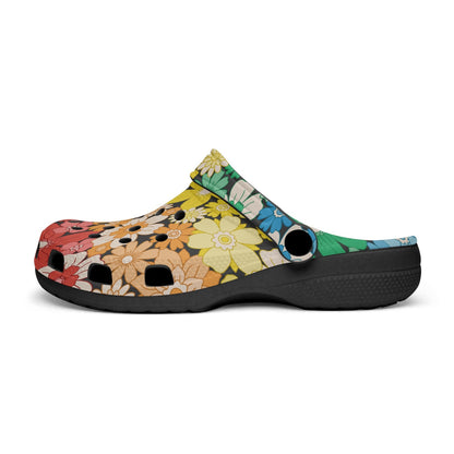 LGBTQIA+ Queer Floral Fantasy Pride Clog Slides