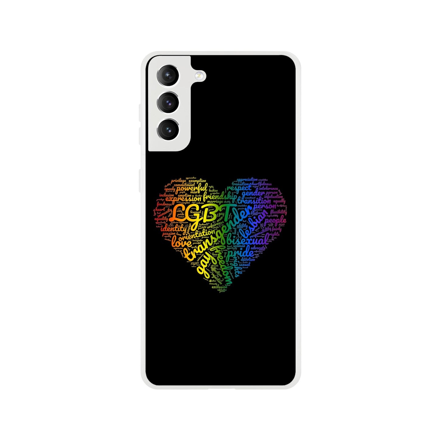 Mobile Phone Case - Bright Heart Pride Flexi Phone Case - LGBTQIA+ Queer