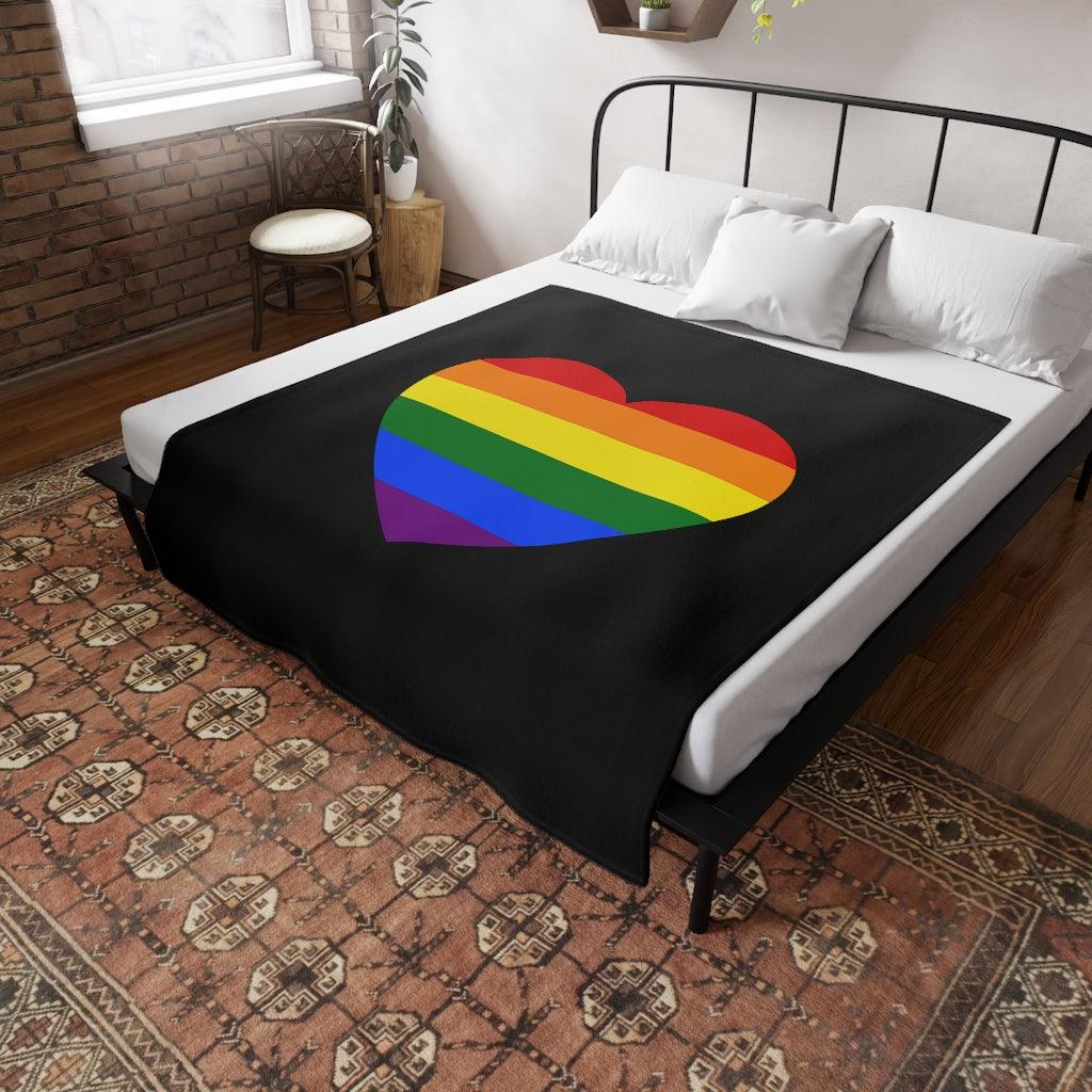 Throw Blanket - Pride Heart - Fleece Throw Blanket