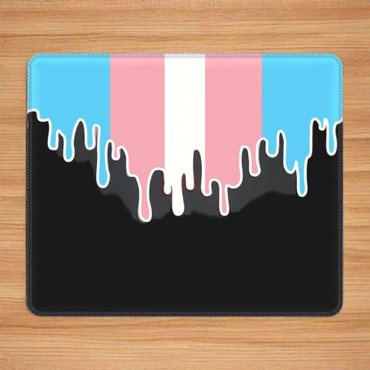 Trans Pride Flag Drip Mouse Pad