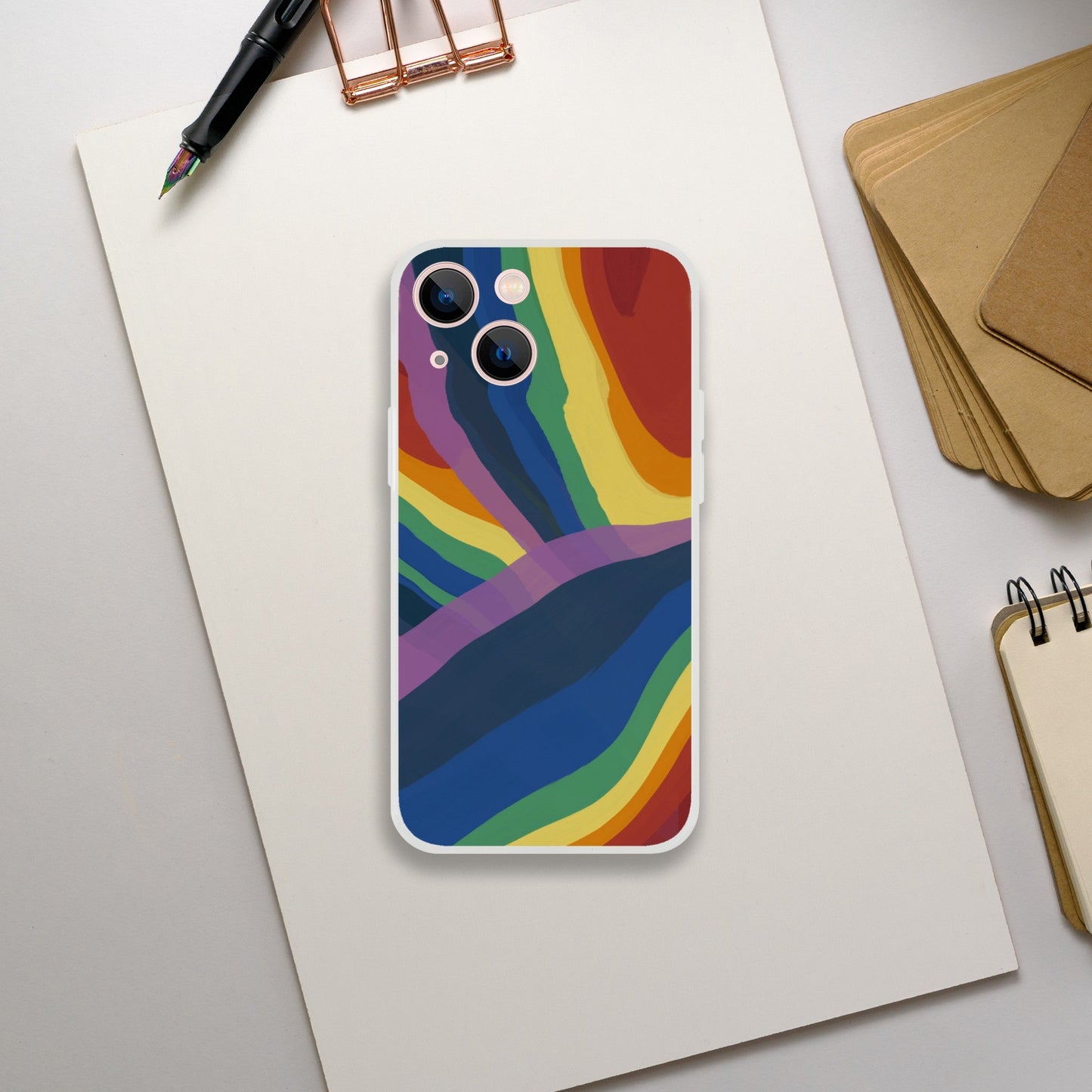 Mobile Phone Case - Rainbow Spill Flexi Phone Case - LGBTQIA+ Queer