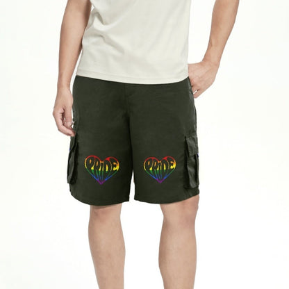 LGBTQIA+ Queer Pride Heart Cargo Shorts