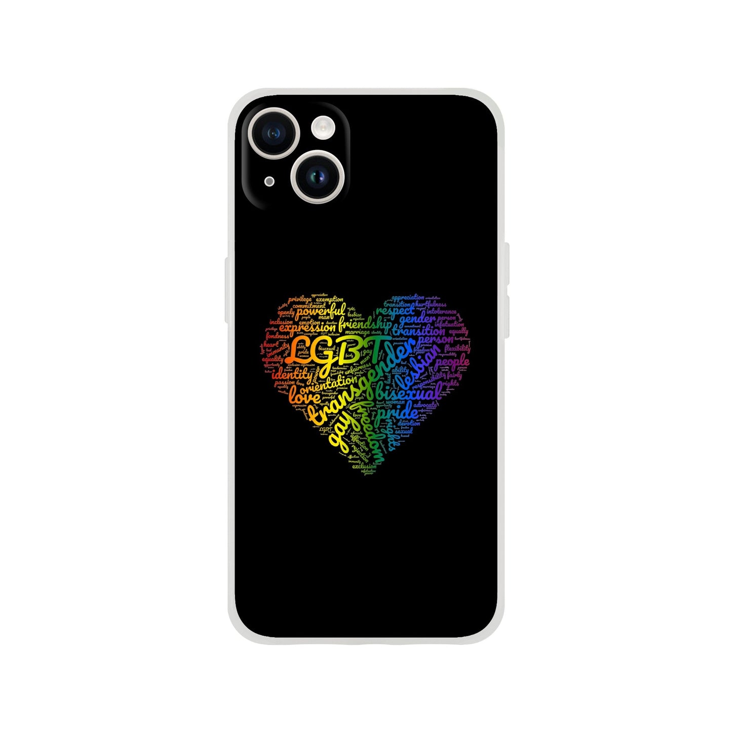 Mobile Phone Case - Bright Heart Pride Flexi Phone Case - LGBTQIA+ Queer