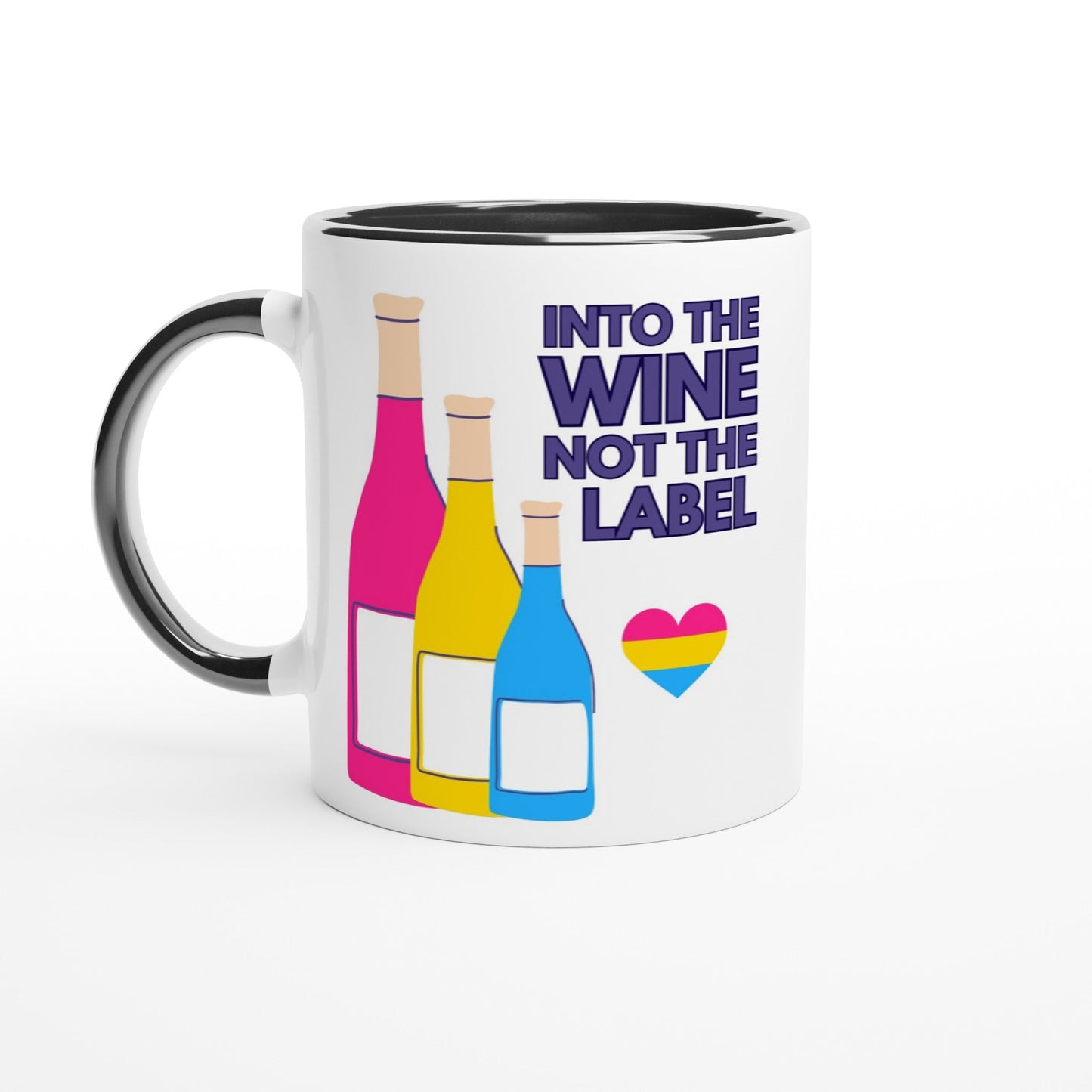 Mug - Wine Not The Label 11oz Ceramic Mug With Color Inside