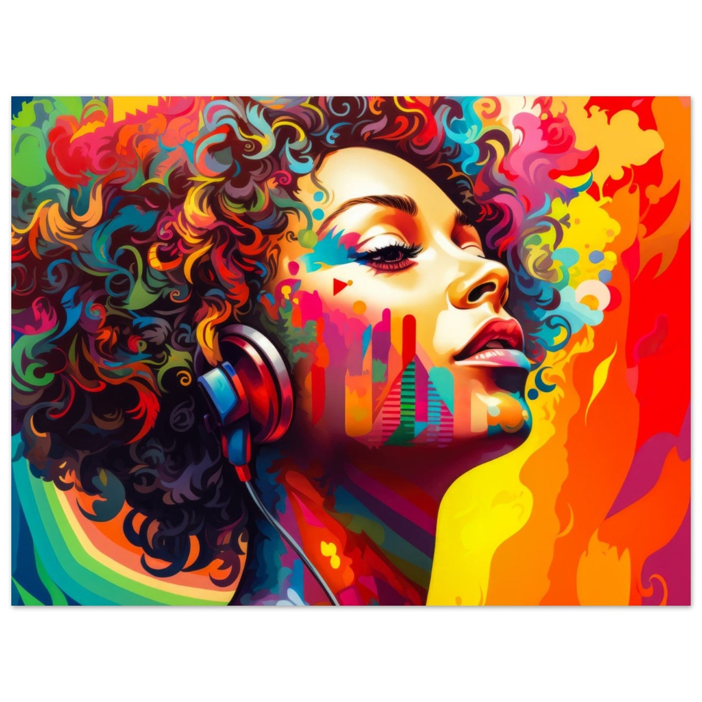 Wall Art - Rainbow Soul Beats Wall Art - Premium Matte Paper Poster - Wooden Framed Poster - Canvas