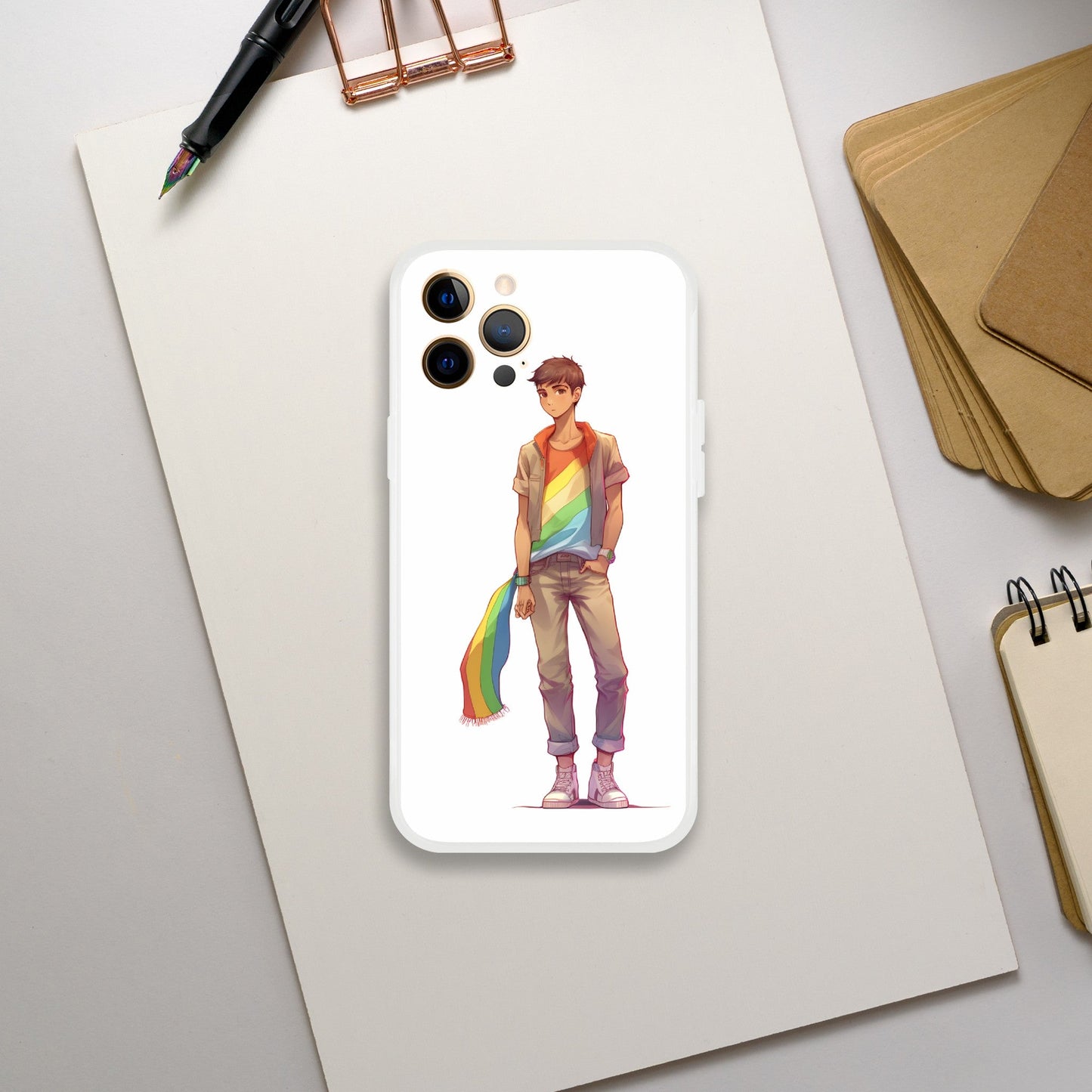 Mobile Phone Case - Heartbreak Boy Pride Flexi Phone Case - LGBTQIA+ Queer