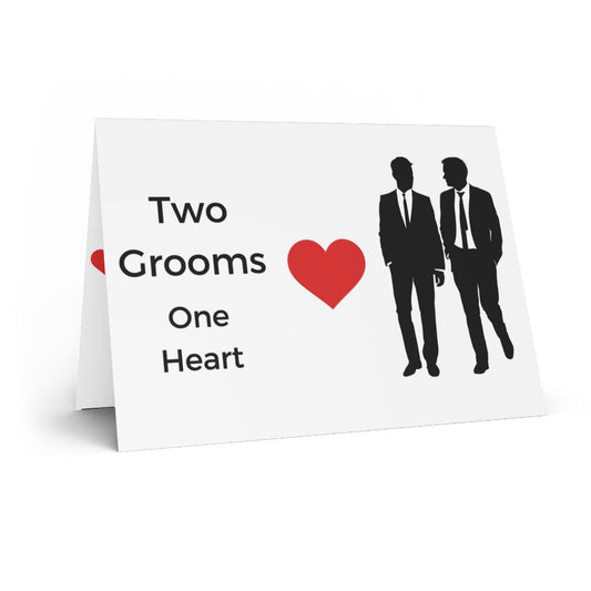 Greeting Card - Two Grooms One Heart Wedding Day Card