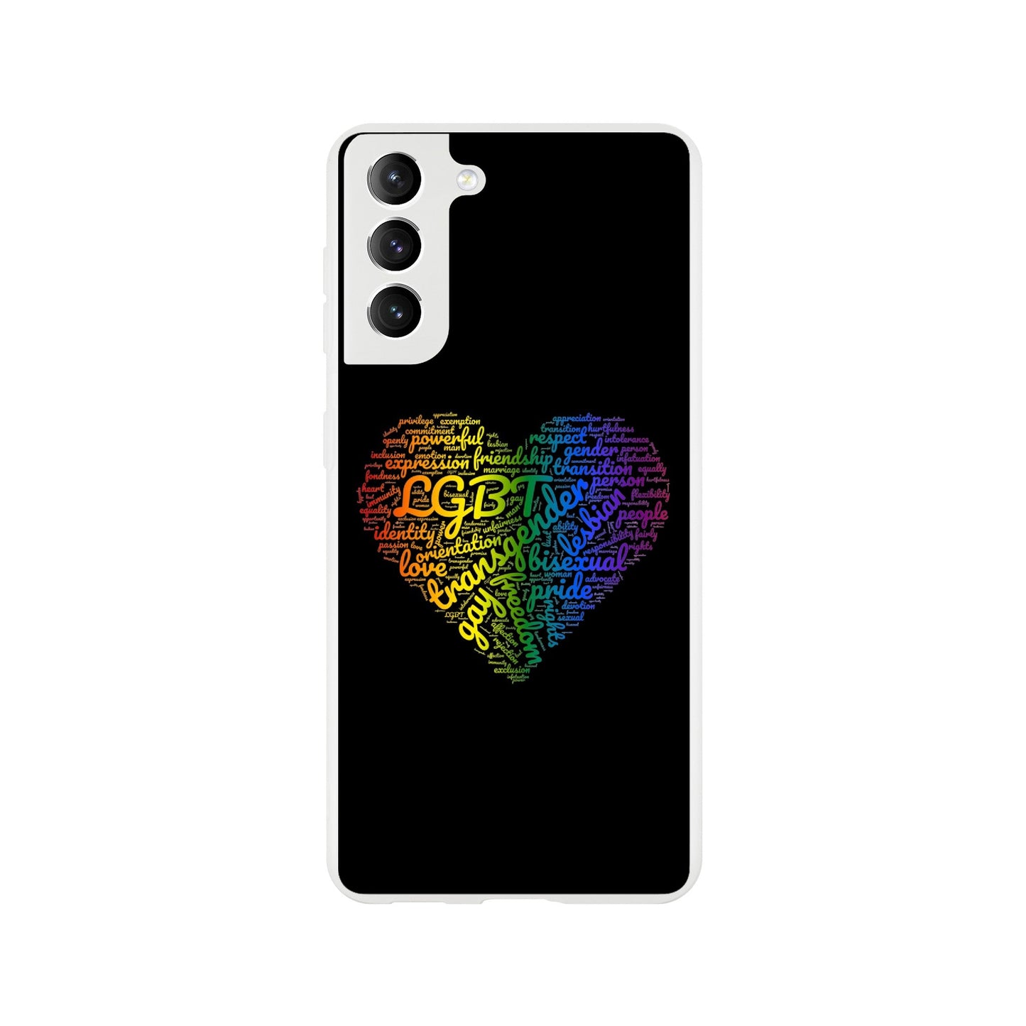 Mobile Phone Case - Bright Heart Pride Flexi Phone Case - LGBTQIA+ Queer