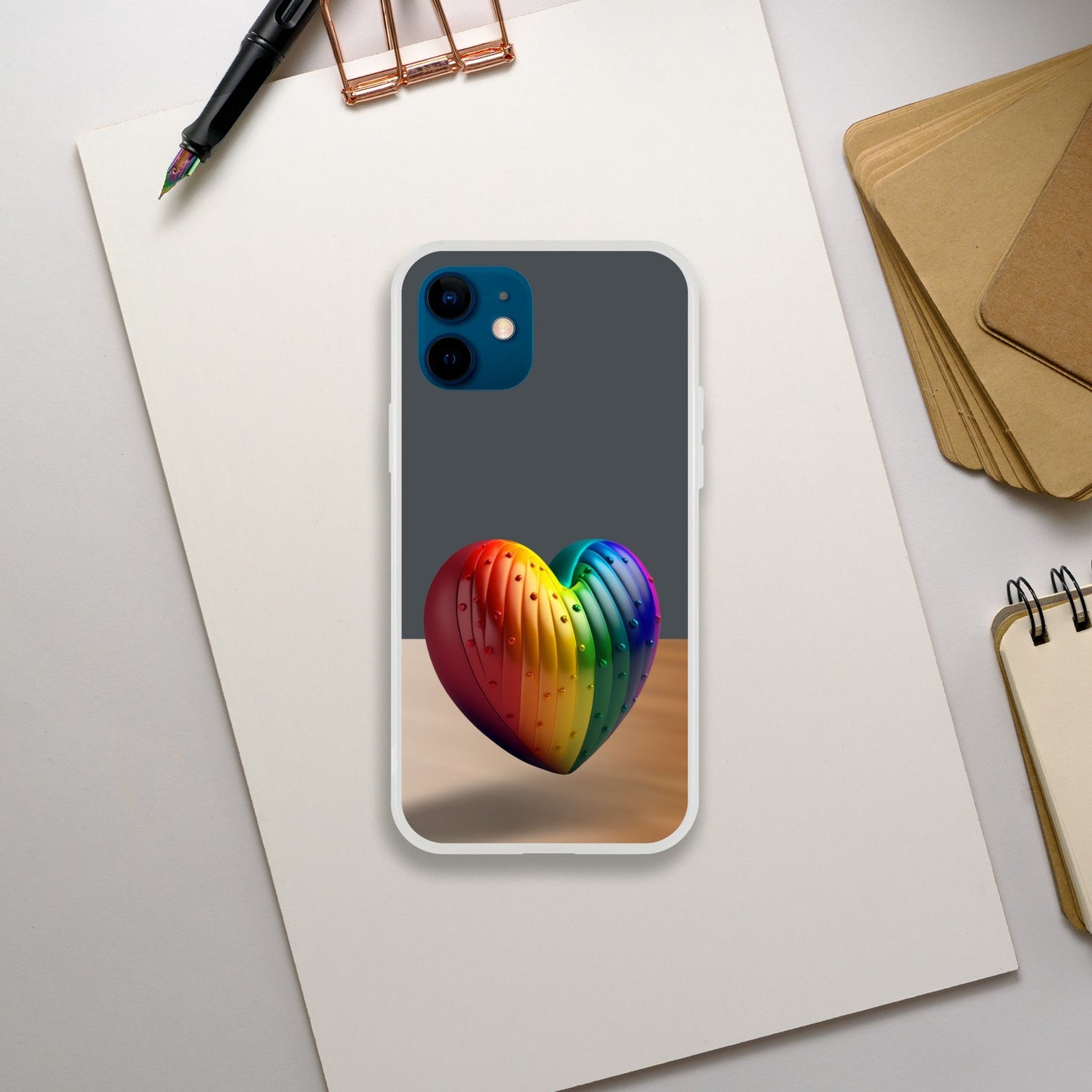 Mobile Phone Case - Hover Heart Pride Flexi Phone Case – LGBTQIA+ Queer