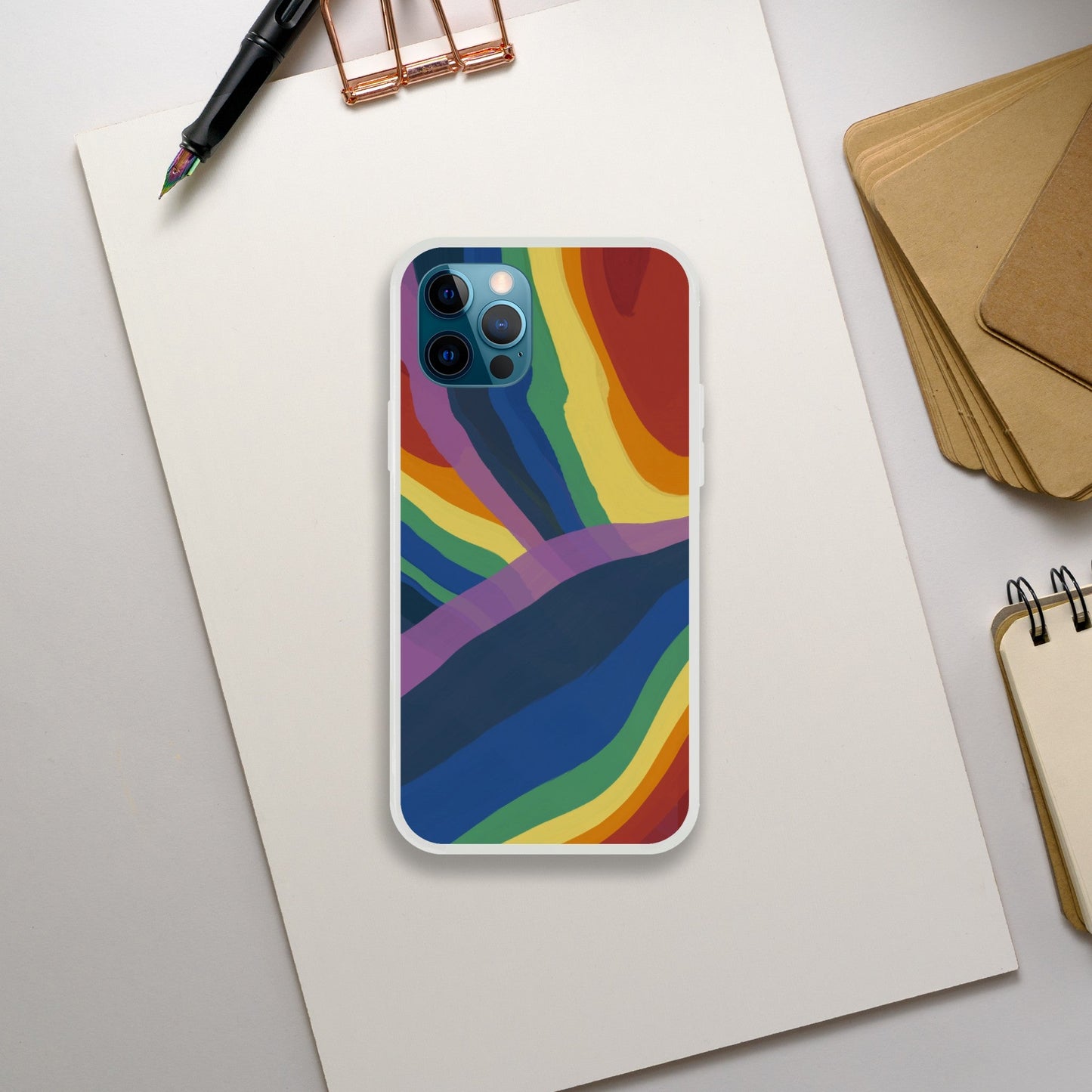 Mobile Phone Case - Rainbow Spill Flexi Phone Case - LGBTQIA+ Queer