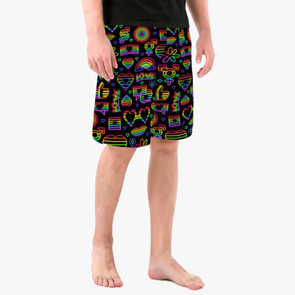 LGBTQIA+ Queer Neon Pride Pants Boardshorts