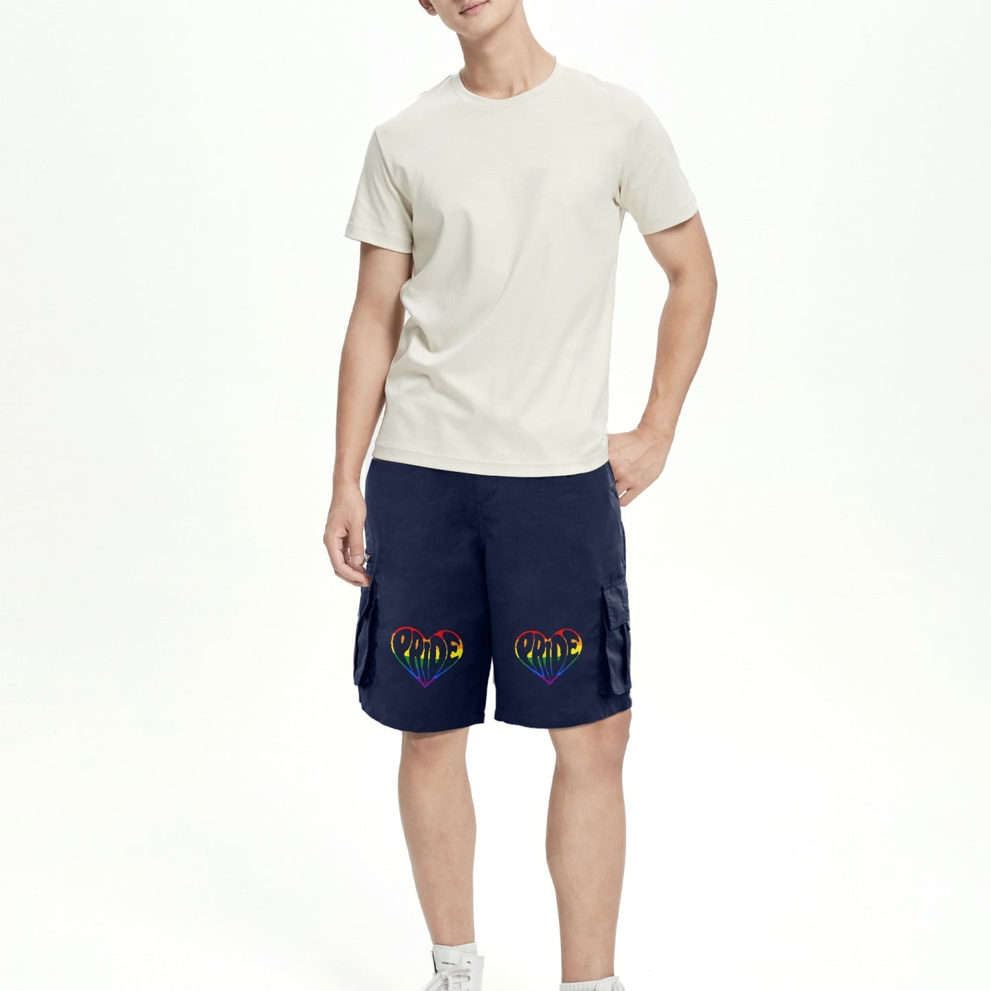 LGBTQIA+ Queer Pride Heart Cargo Shorts