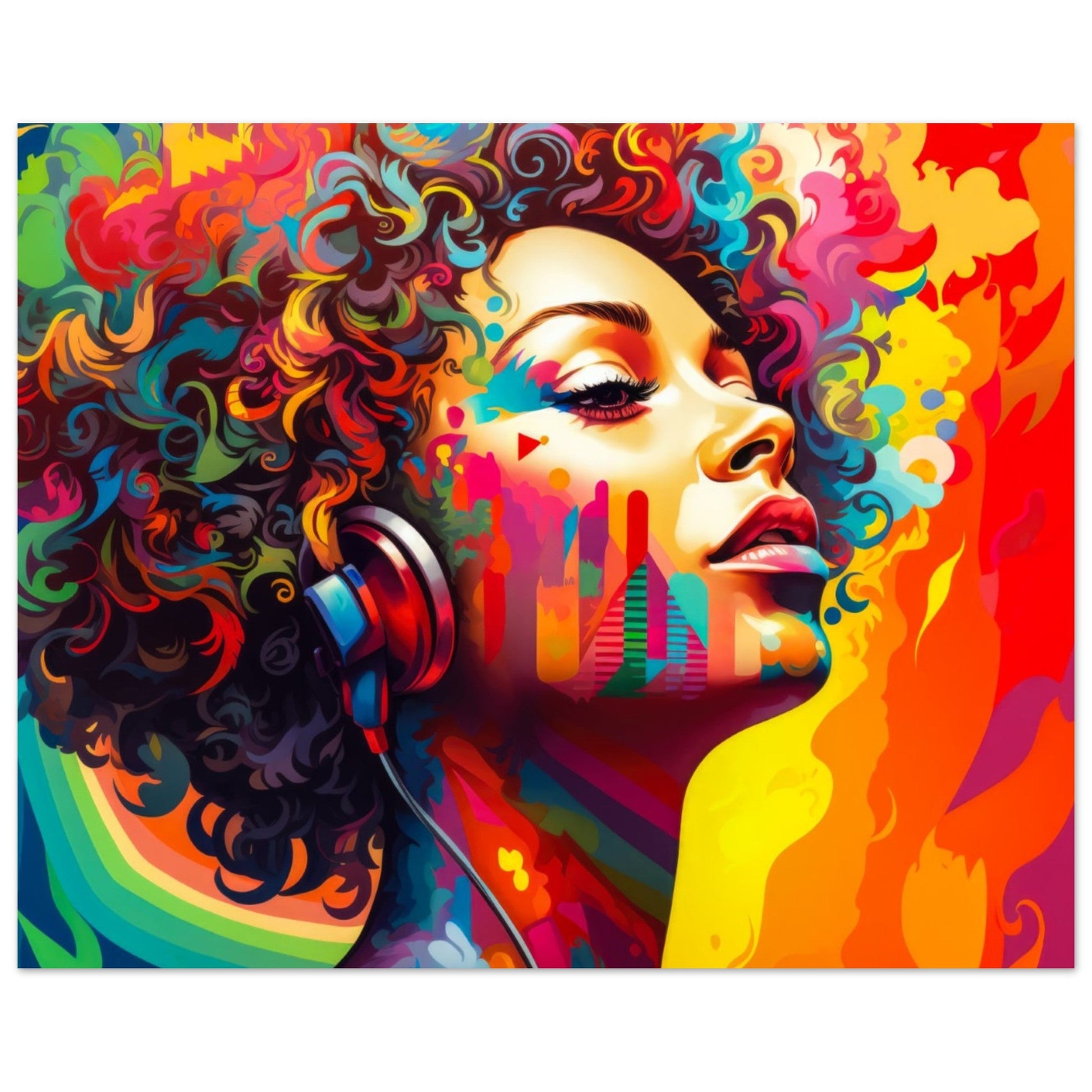 Wall Art - Rainbow Soul Beats Wall Art - Premium Matte Paper Poster - Wooden Framed Poster - Canvas