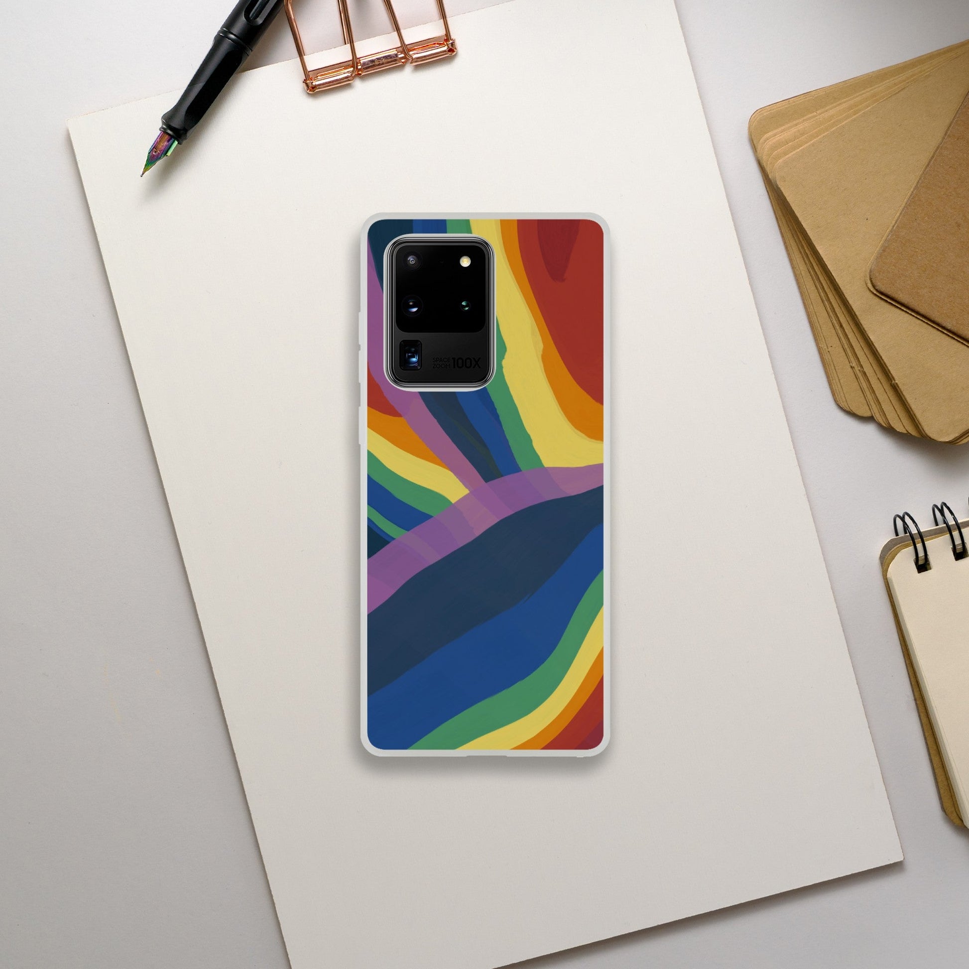 Mobile Phone Case - Rainbow Spill Flexi Phone Case - LGBTQIA+ Queer