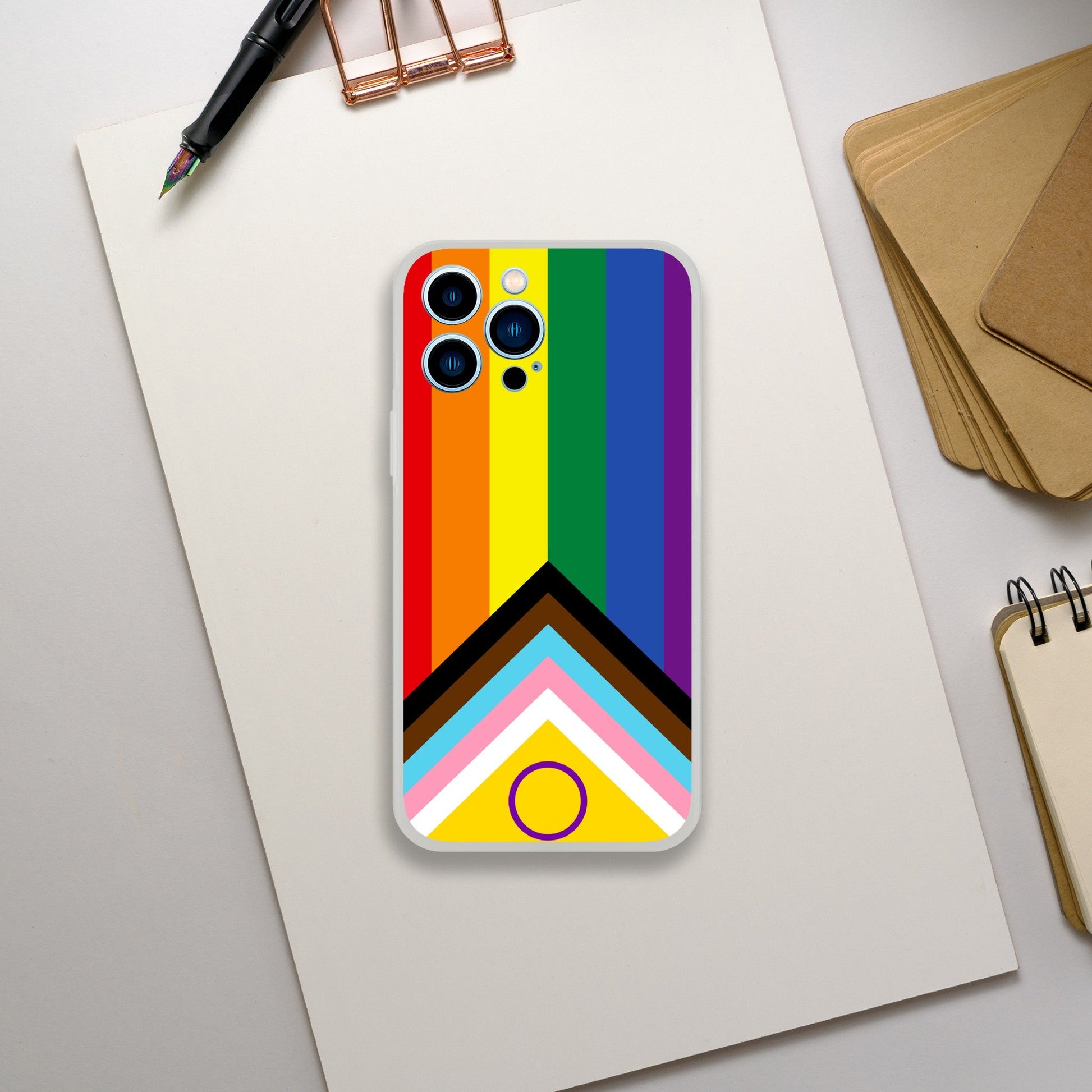 Mobile Phone Case - Progressive Pride Flag Flexi Phone Case - LGBTQIA+ Queer