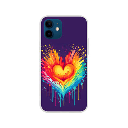 Mobile Phone Case - Heart Drop Pride Flexi Phone Case - LGBTQIA+ Queer