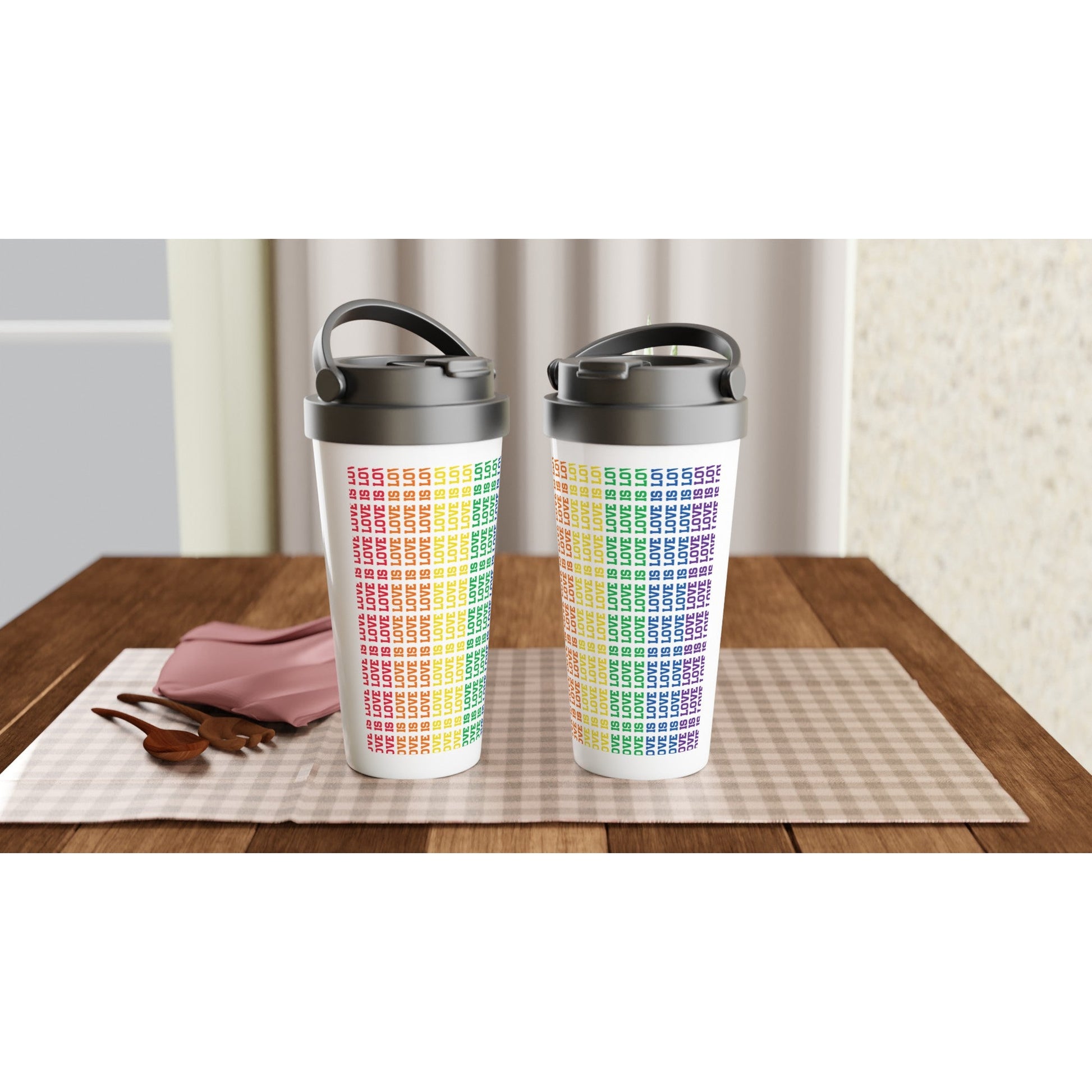 Travel Mug - Love Is 15oz Stainless Steel Travel Mug