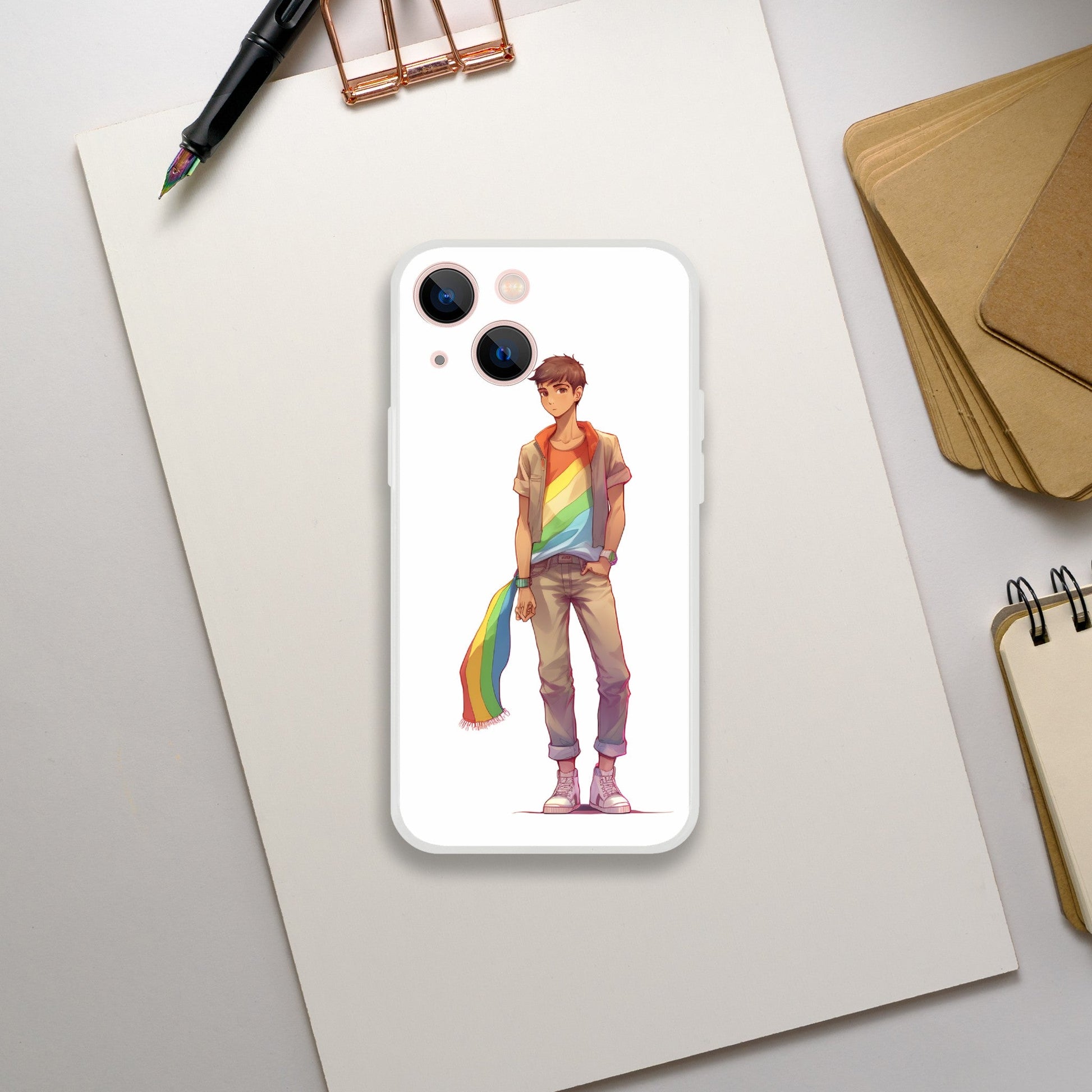 Mobile Phone Case - Heartbreak Boy Pride Flexi Phone Case - LGBTQIA+ Queer