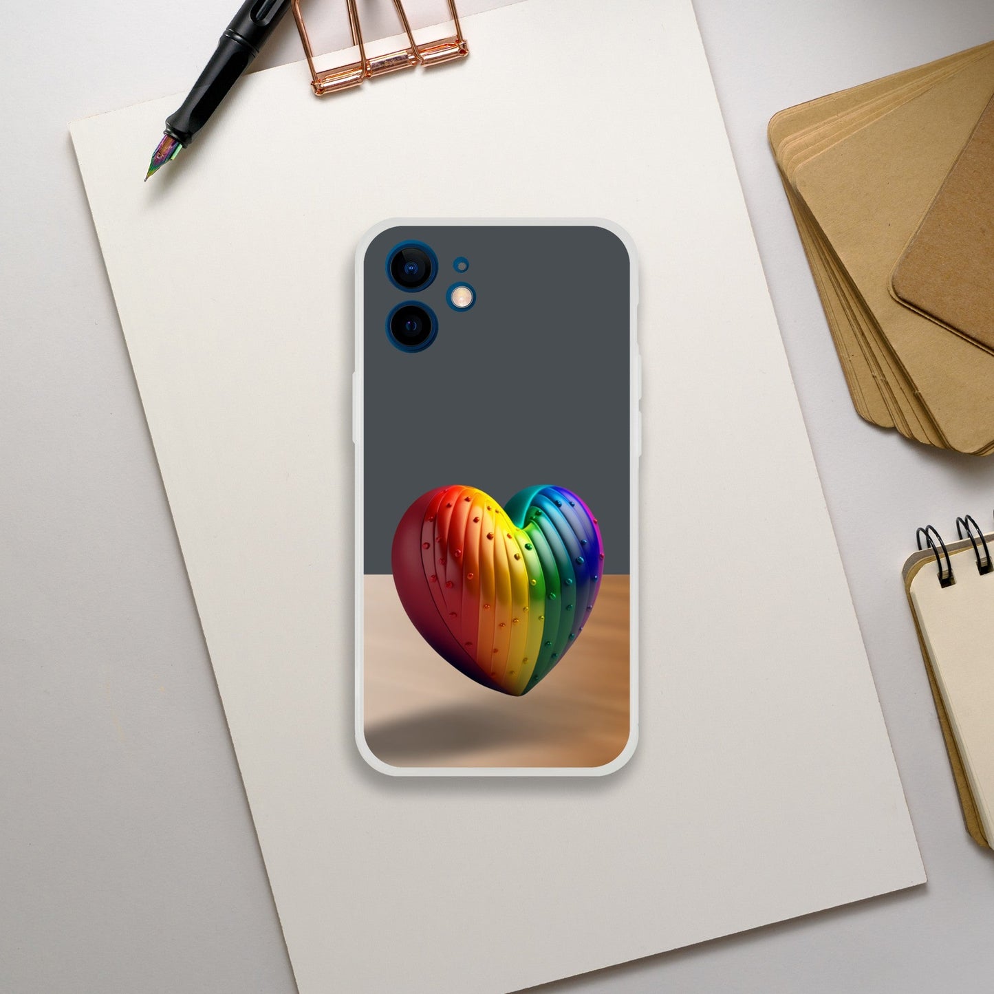 Mobile Phone Case - Hover Heart Pride Flexi Phone Case – LGBTQIA+ Queer