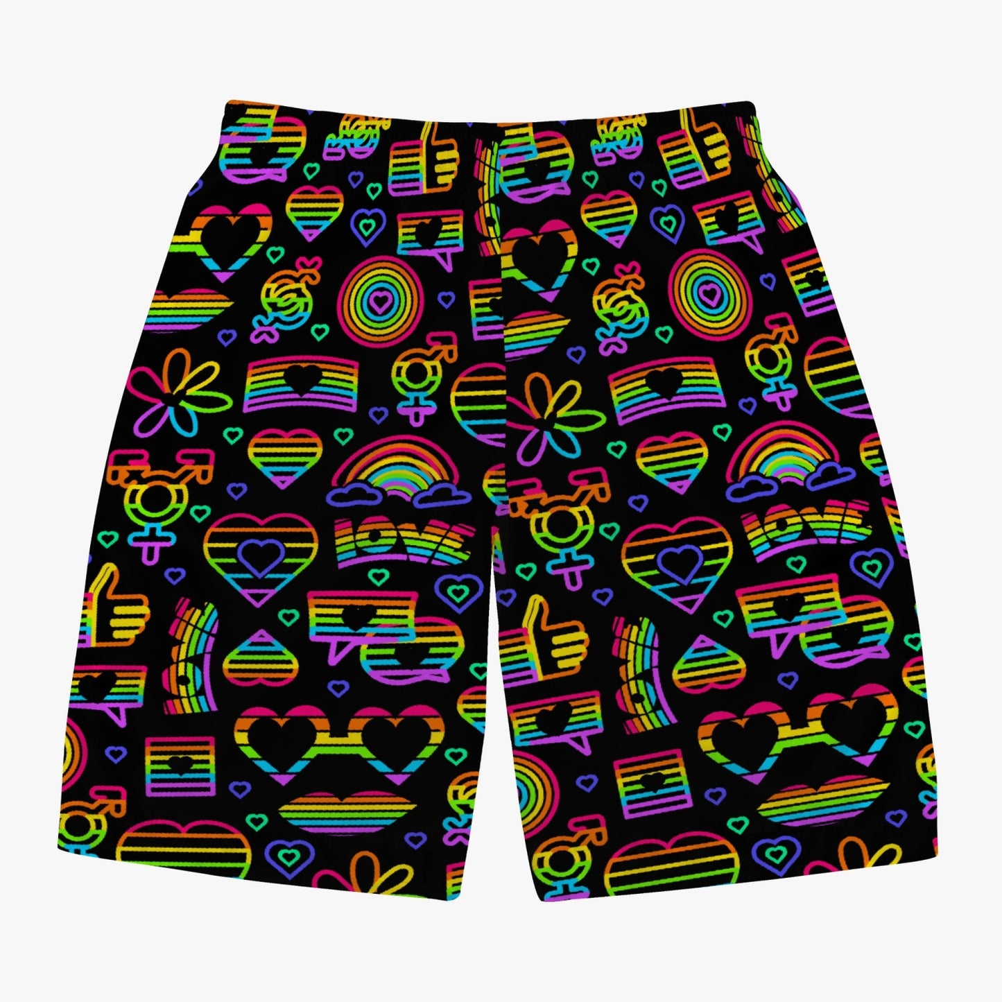 LGBTQIA+ Queer Neon Pride Pants Boardshorts