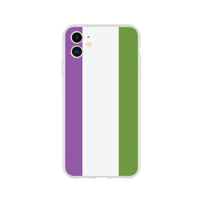 Mobile Phone Case - Genderqueer Pride Flag Flexi Phone Case - LGBTQIA+ Queer