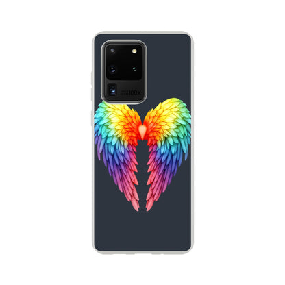 Mobile Phone Case - Get Your Rainbow Pride Wings Flexi Phone Case - LGBTQIA+ Queer