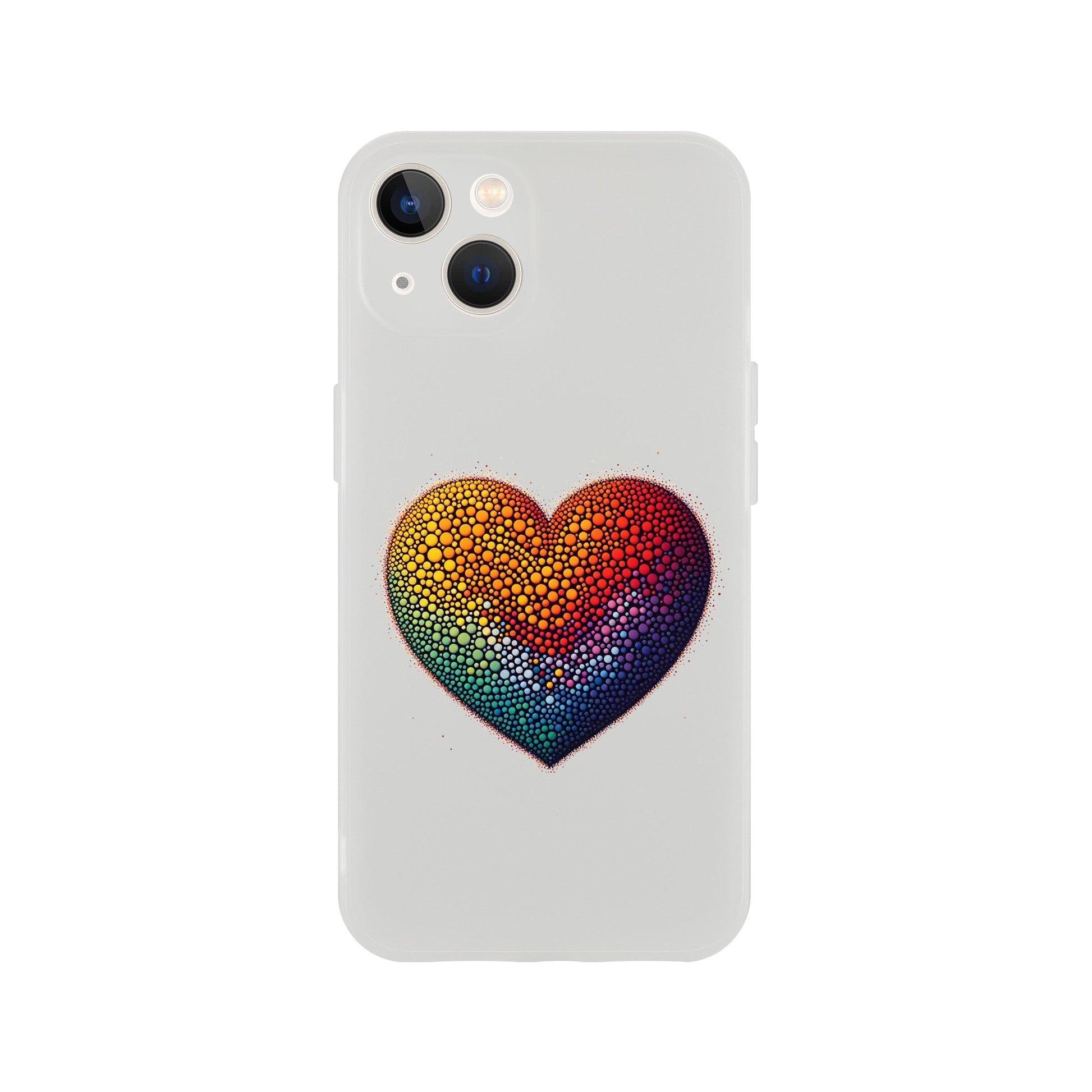 Mobile Phone Case - Heart Drops - IPhone Case - Samsung Case - Clear - Flexi - Bio - LGBTQIA+ Mobile Phone Cases