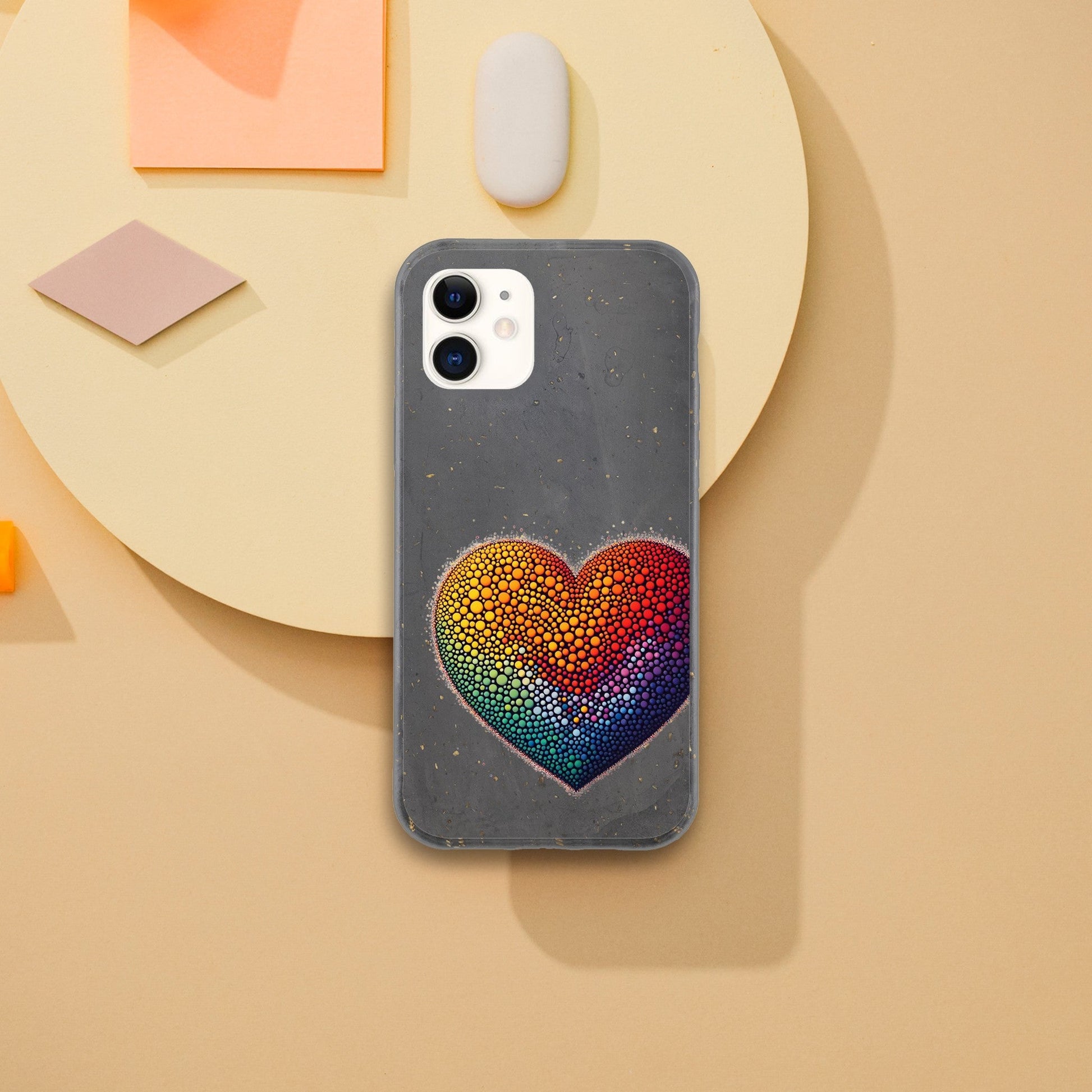 Mobile Phone Case - Heart Drops - IPhone Case - Samsung Case - Clear - Flexi - Bio - LGBTQIA+ Mobile Phone Cases