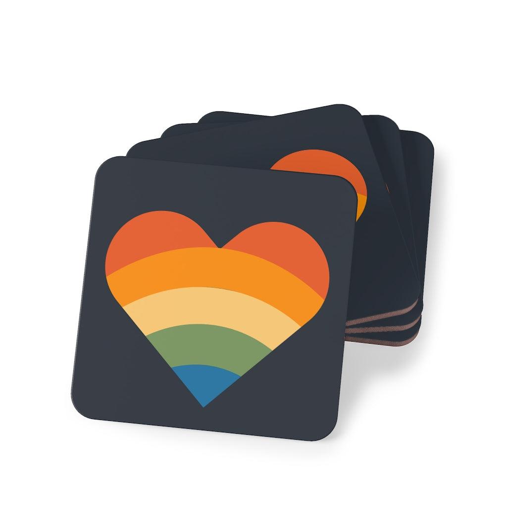 Coasters - Pride Retro Heart Coasters