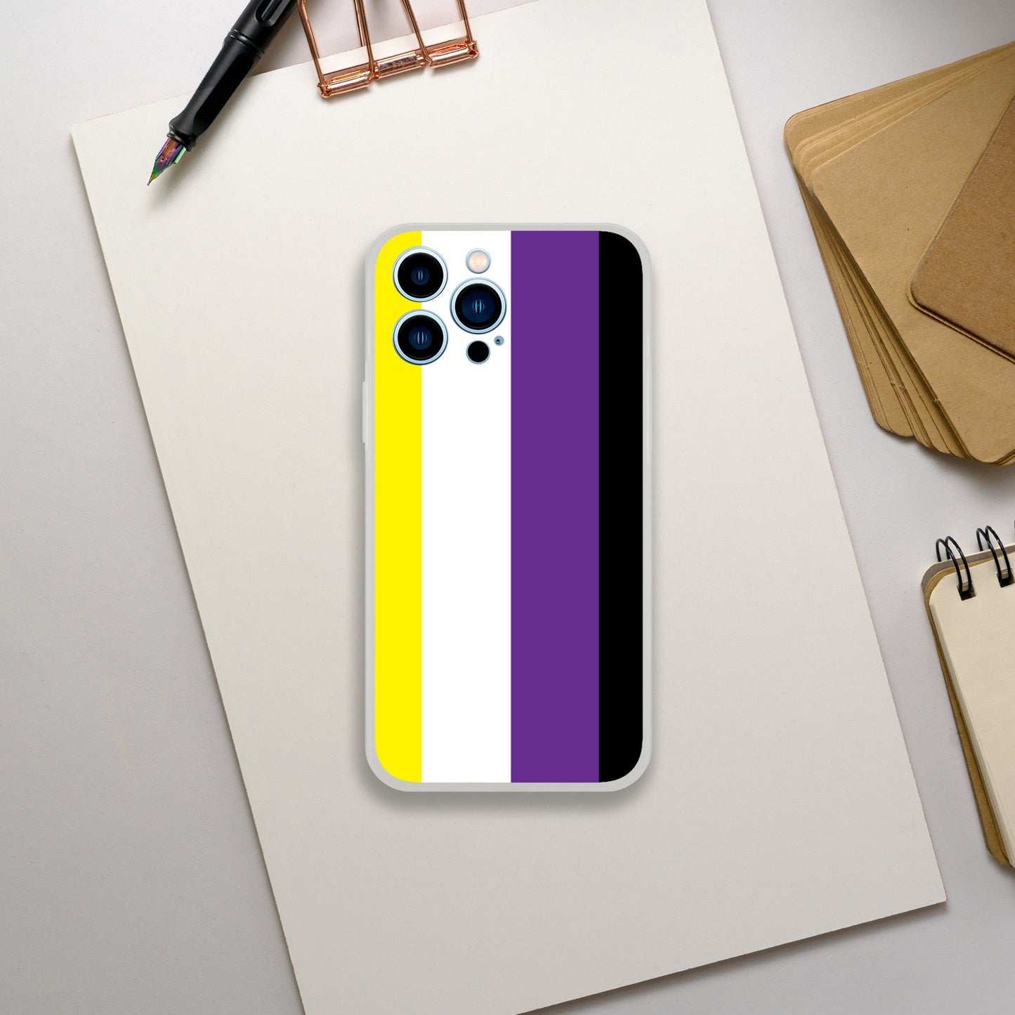 Mobile Phone Case - Non-Binary Flag Flexi Phone Case - LGBTQIA+ Queer