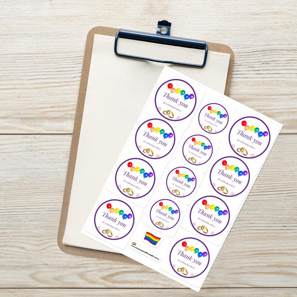 Sticker Sheets - Thank You Balloons Stickers Sheet - LGBTQIA+ Queer