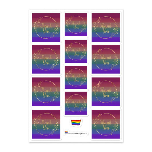 Sticker Sheets - Thank You Rainbow Stickers Sheet - LGBTQIA+ Queer