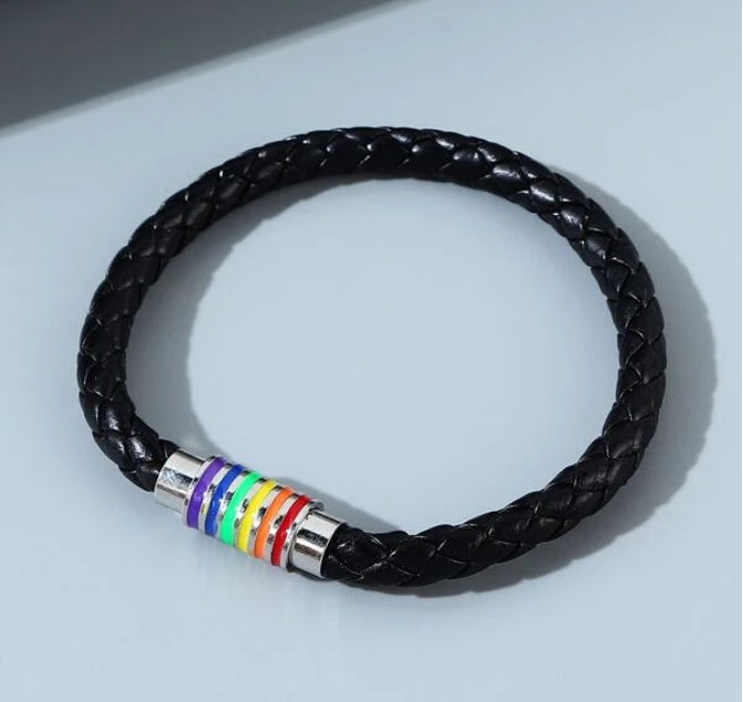 Bracelet - LGBTQIA+ Queer Braided Leather Magnetic Bracelet