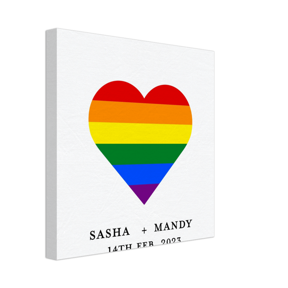 Wedding Guest Books - Pride Heart Signature Canvas - Wedding Guest Book