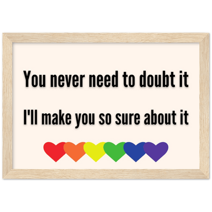 Wall Art - So Sure - Loved Lyrics Series | LGBTQIA+ Queer Wall Art