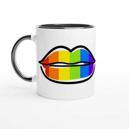 Mug - Rainbow Pride Lips Mug - LGBTQIA+ Queer