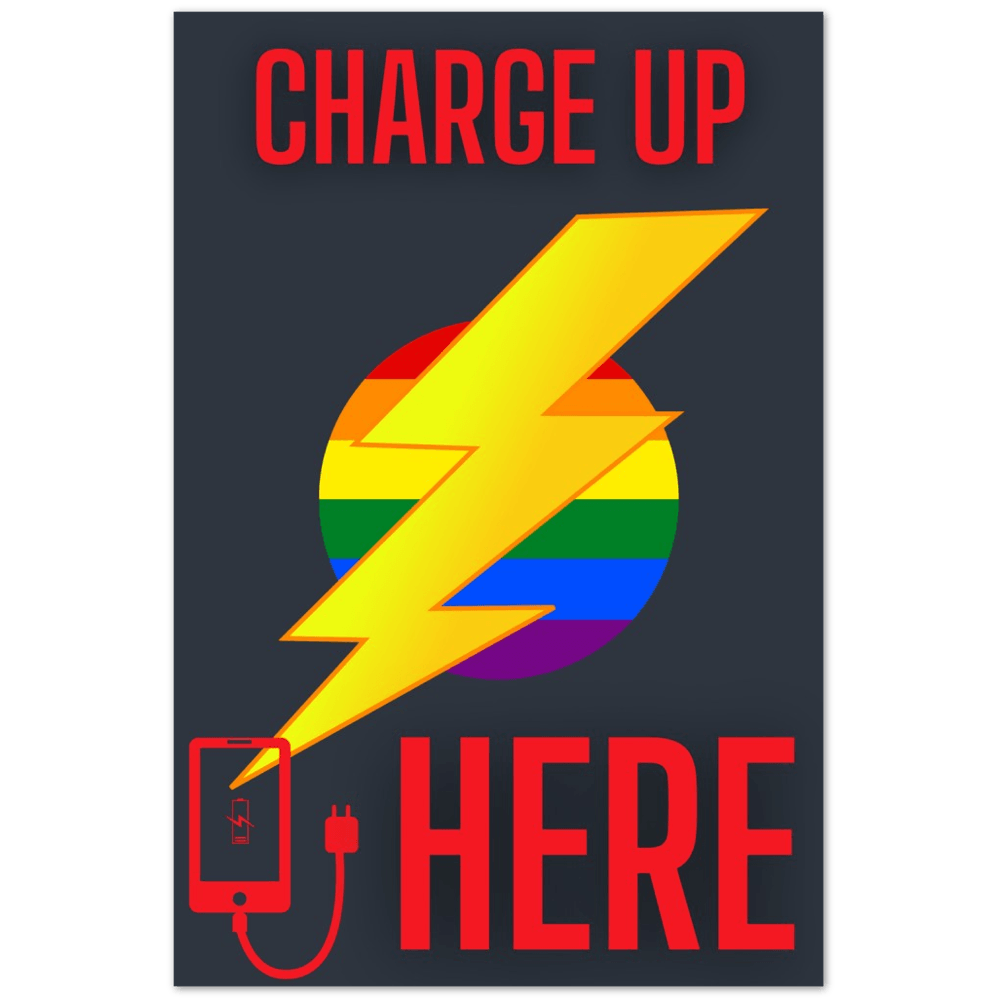 Wedding Posters - Charge Up Here - Foam Charging Station Sign