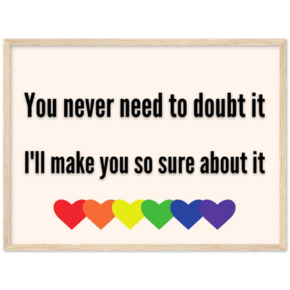 Wall Art - So Sure - Loved Lyrics Series | LGBTQIA+ Queer Wall Art