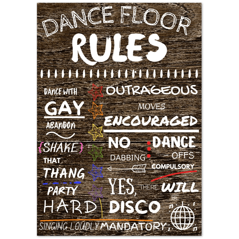 Dancing Rules Wedding Dancing Rules Sign Ivory