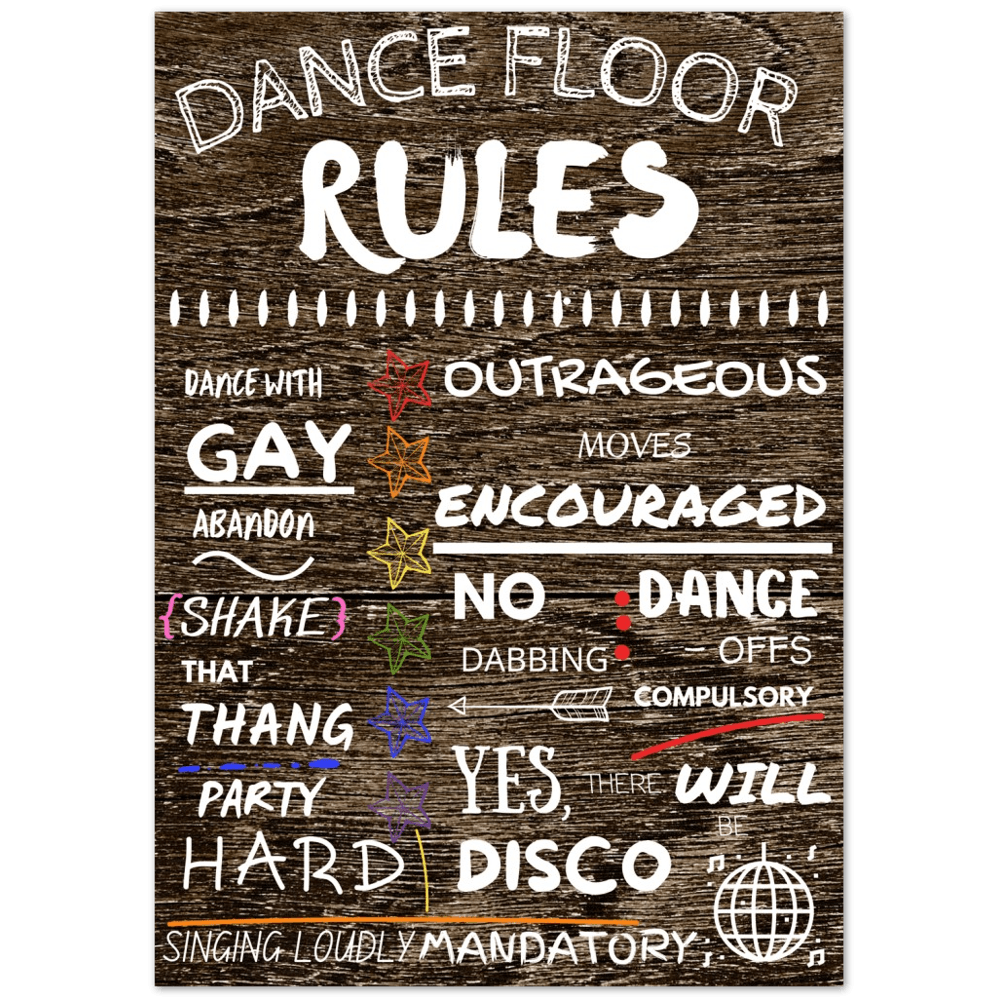 Wedding Posters - Wedding Dance Floor Rules Poster