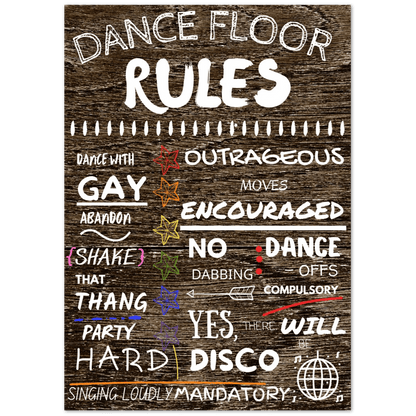 Wedding Posters - Wedding Dance Floor Rules Poster