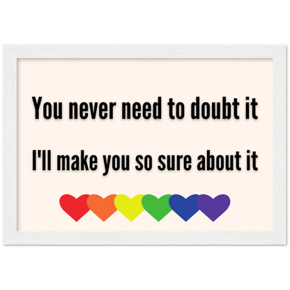 Wall Art - So Sure - Loved Lyrics Series | LGBTQIA+ Queer Wall Art