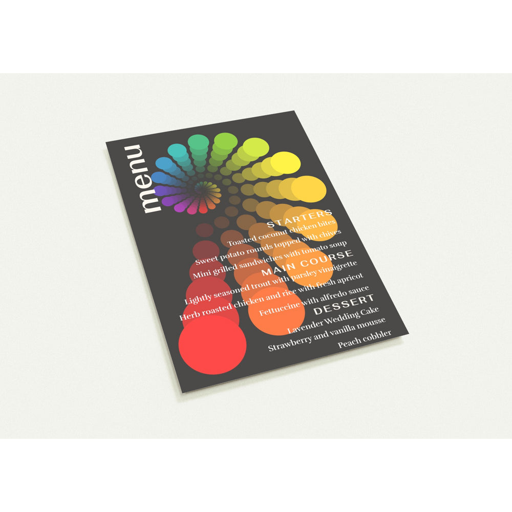 Wedding Menu - Pride Spiral Menu Cards With I Spy