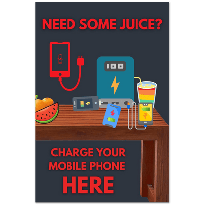 Wedding Posters - Need Some Juice? - Foam Charging Station Sign