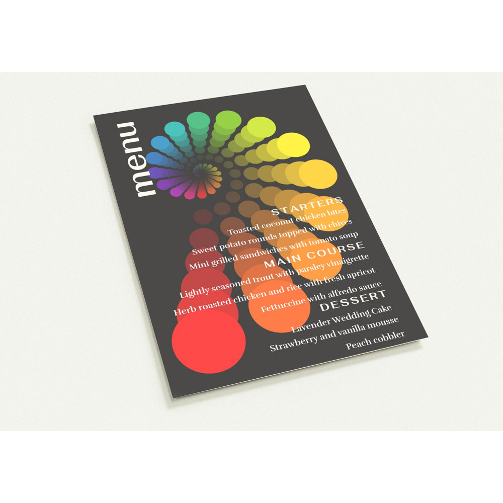 Wedding Menu - Pride Spiral Menu Cards With I Spy